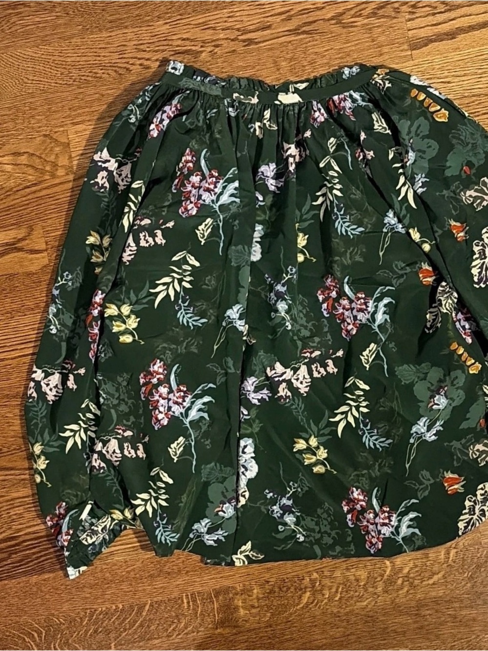 Zadig & Voltaire Dark Green Floral Tie-Neck Blouse - Picture 2 of 3
